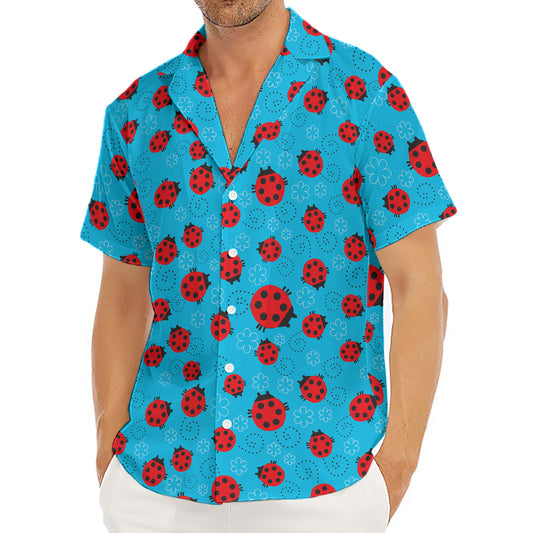 Cartoon Ladybird Pattern Print Men's Deep V-Neck Shirt