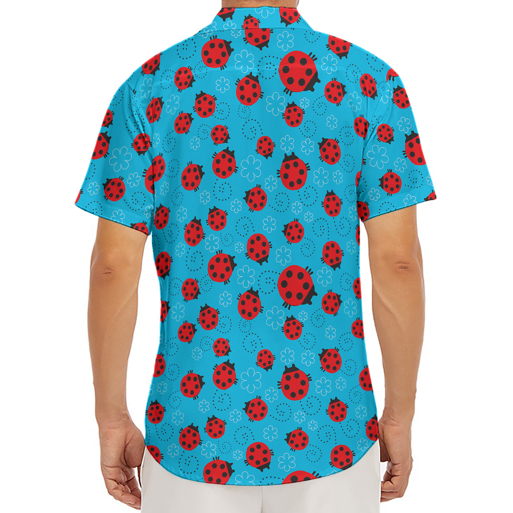 Cartoon Ladybird Pattern Print Men's Deep V-Neck Shirt