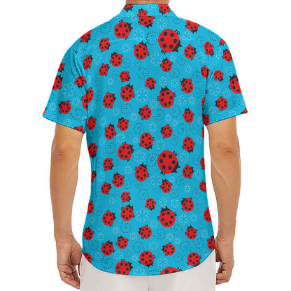 Cartoon Ladybird Pattern Print Men's Deep V-Neck Shirt