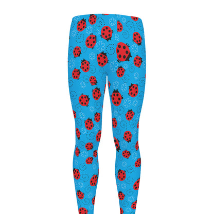 Cartoon Ladybird Pattern Print Men's leggings