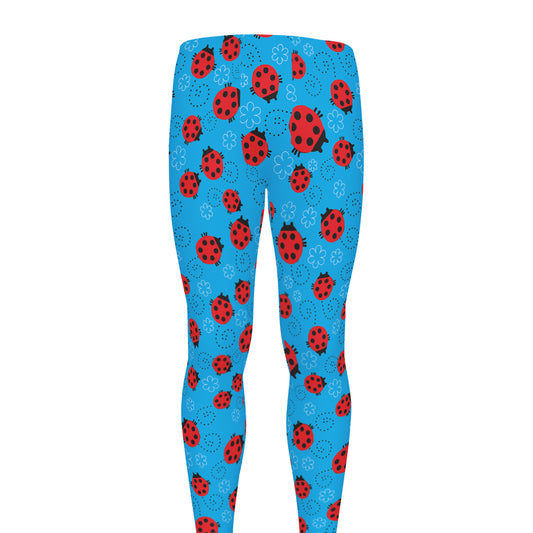 Cartoon Ladybird Pattern Print Men's leggings