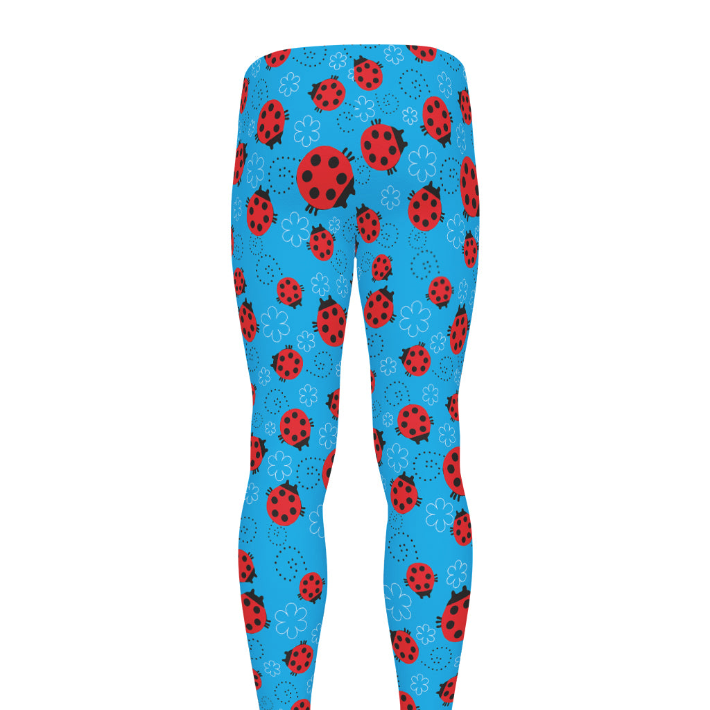 Cartoon Ladybird Pattern Print Men's leggings