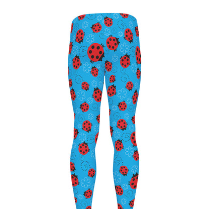 Cartoon Ladybird Pattern Print Men's leggings