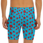 Cartoon Ladybird Pattern Print Men's Long Boxer Briefs