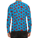 Cartoon Ladybird Pattern Print Men's Long Sleeve Rash Guard
