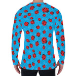 Cartoon Ladybird Pattern Print Men's Long Sleeve T-Shirt