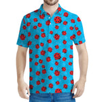 Cartoon Ladybird Pattern Print Men's Polo Shirt