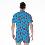 Cartoon Ladybird Pattern Print Men's Rompers