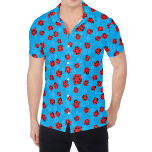 Cartoon Ladybird Pattern Print Men's Shirt