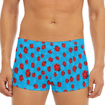 Cartoon Ladybird Pattern Print Men's Short Boxer Briefs