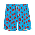 Cartoon Ladybird Pattern Print Men's Athletic Shorts