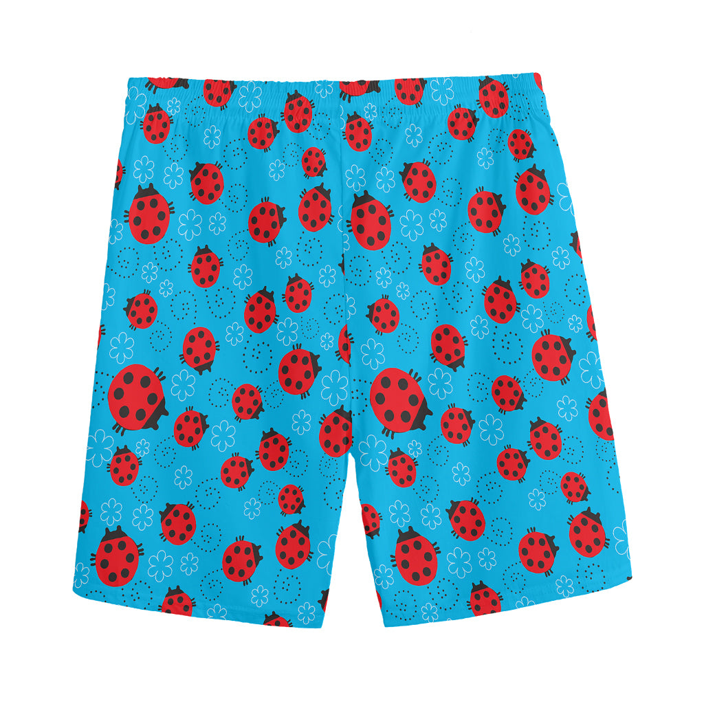 Cartoon Ladybird Pattern Print Men's Sports Shorts