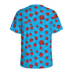 Cartoon Ladybird Pattern Print Men's Sports T-Shirt