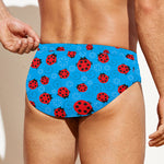 Cartoon Ladybird Pattern Print Men's Swim Briefs