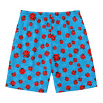 Cartoon Ladybird Pattern Print Men's Swim Trunks