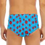 Cartoon Ladybird Pattern Print Men's Triangle Swim Briefs