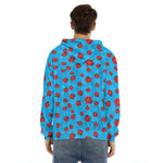 Cartoon Ladybird Pattern Print Men's Velvet Pullover Hoodie