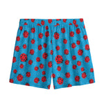 Cartoon Ladybird Pattern Print Mesh Shorts