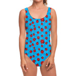 Cartoon Ladybird Pattern Print One Piece Swimsuit