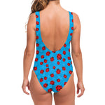 Cartoon Ladybird Pattern Print One Piece Swimsuit