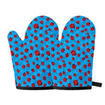 Cartoon Ladybird Pattern Print Oven Mitts
