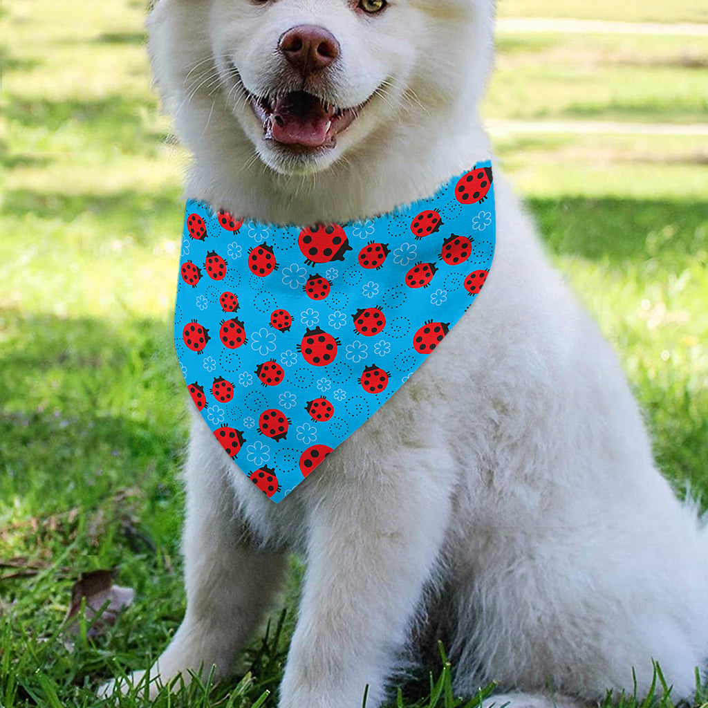 Cartoon Ladybird Pattern Print Over The Collar Dog Bandana
