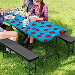 Cartoon Ladybird Pattern Print Picnic Table Cover