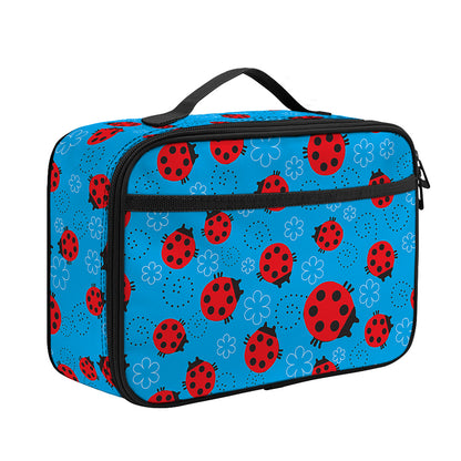 Cartoon Ladybird Pattern Print Portable Lunch Bag