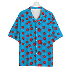 Cartoon Ladybird Pattern Print Rayon Hawaiian Shirt