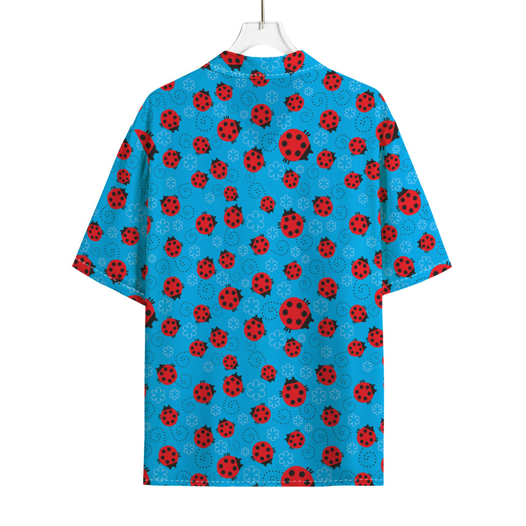 Cartoon Ladybird Pattern Print Rayon Hawaiian Shirt