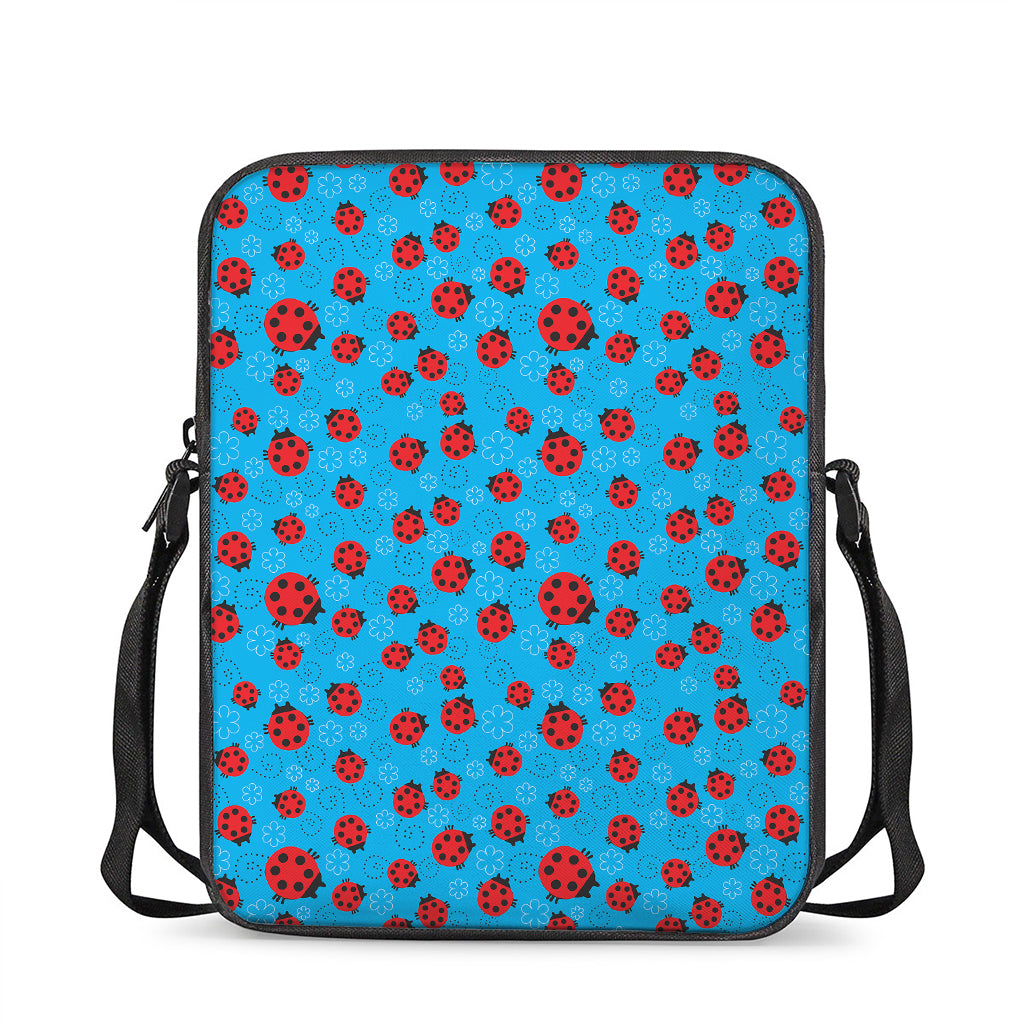 Cartoon Ladybird Pattern Print Rectangular Crossbody Bag
