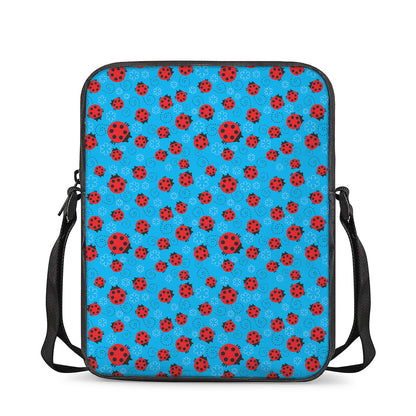 Cartoon Ladybird Pattern Print Rectangular Crossbody Bag