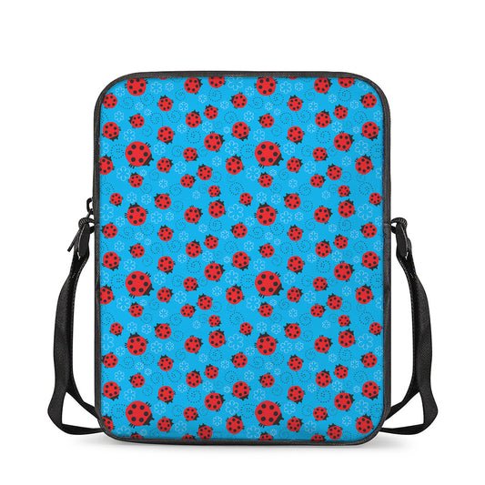 Cartoon Ladybird Pattern Print Rectangular Crossbody Bag