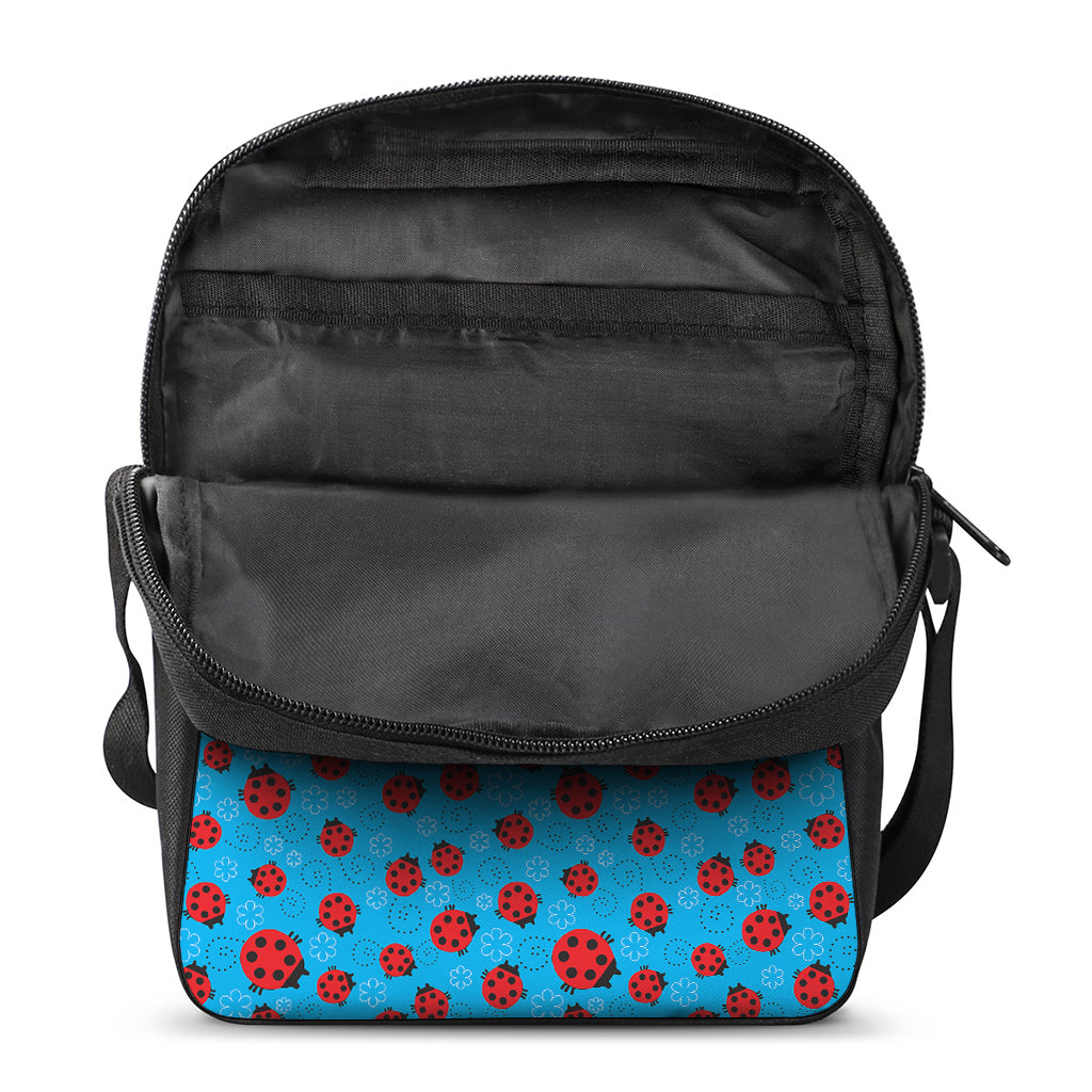 Cartoon Ladybird Pattern Print Rectangular Crossbody Bag