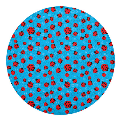 Cartoon Ladybird Pattern Print Round Blanket