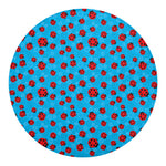 Cartoon Ladybird Pattern Print Round Blanket