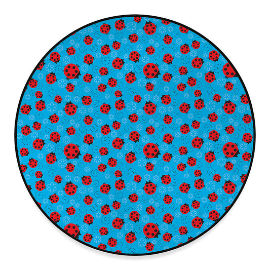 Cartoon Ladybird Pattern Print Round Floor Mat