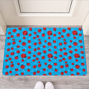 Cartoon Ladybird Pattern Print Rubber Doormat