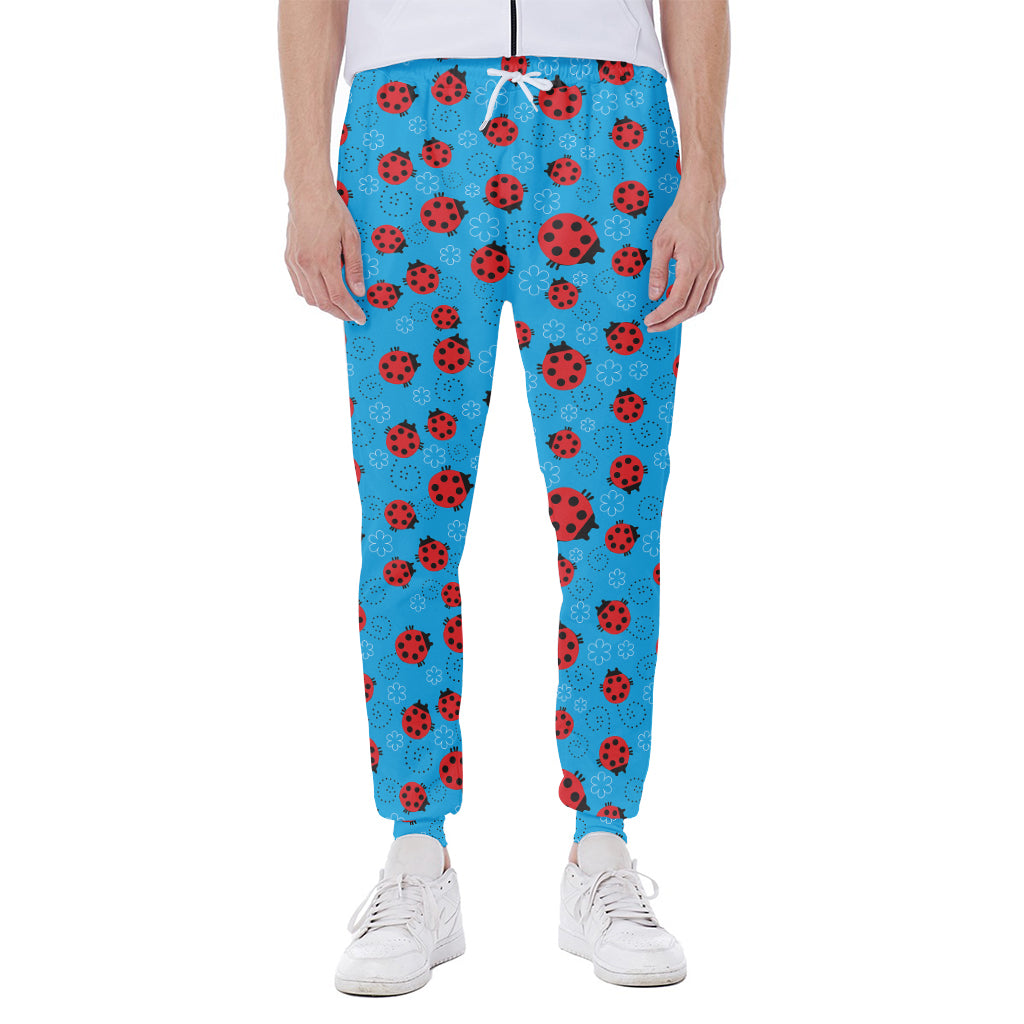 Cartoon Ladybird Pattern Print Scuba Joggers