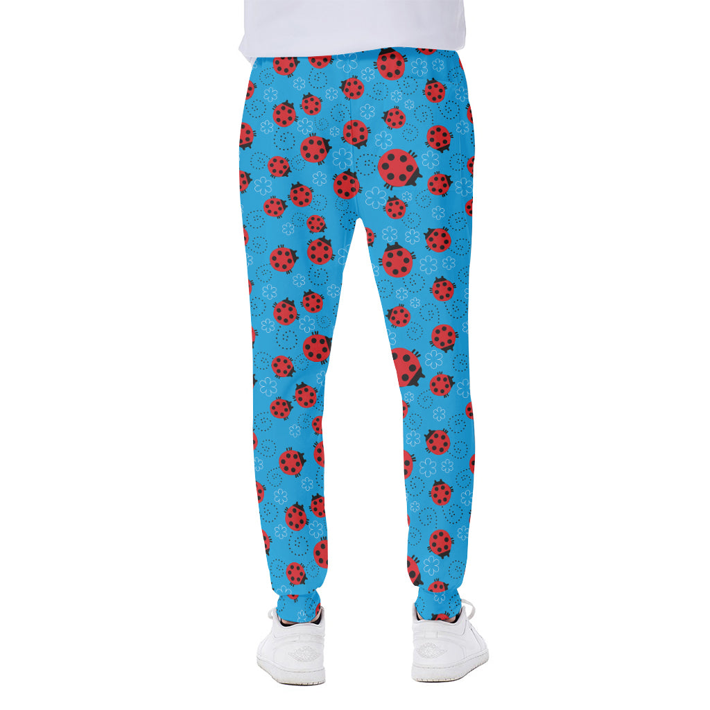 Cartoon Ladybird Pattern Print Scuba Joggers