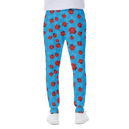Cartoon Ladybird Pattern Print Scuba Joggers