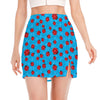 Cartoon Ladybird Pattern Print Side Slit Mini Skirt