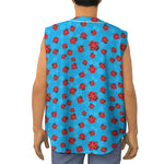 Cartoon Ladybird Pattern Print Sleeveless Baseball Jersey