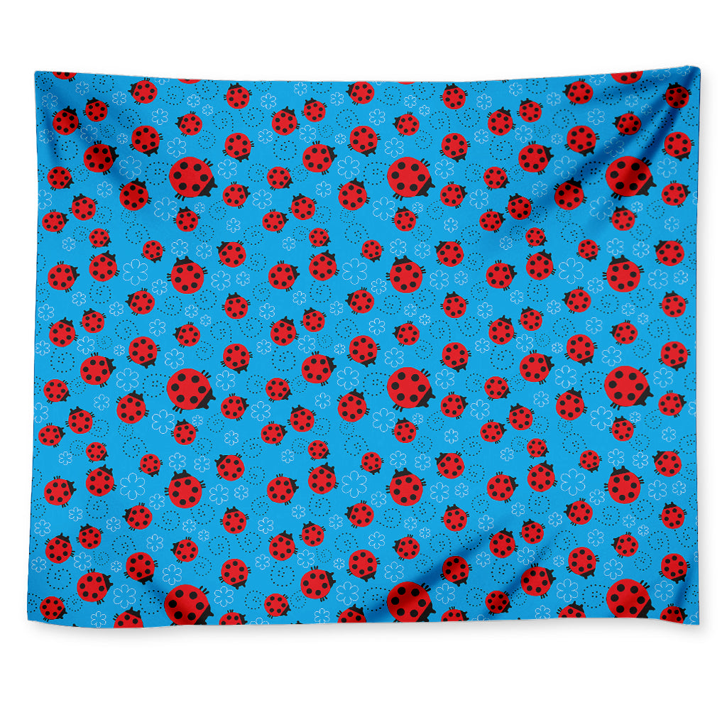 Cartoon Ladybird Pattern Print Tapestry
