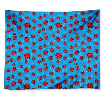 Cartoon Ladybird Pattern Print Tapestry