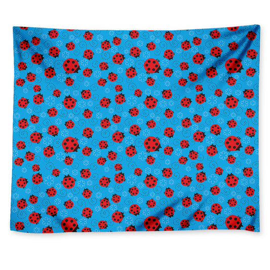 Cartoon Ladybird Pattern Print Tapestry