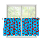 Cartoon Ladybird Pattern Print Tier Curtains