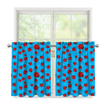 Cartoon Ladybird Pattern Print Tier Curtains