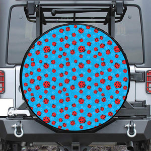 Cartoon Ladybird Pattern Print Tire Cover