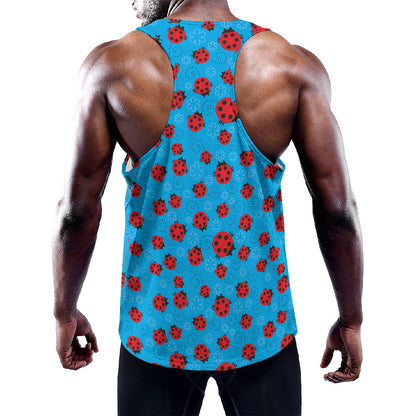 Cartoon Ladybird Pattern Print Training Tank Top
